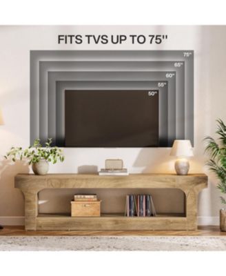 63-Inch TV Stand for 55/60/65/75-Inch TVs, Farmhouse TV Console, Entertainment Center Television Stand