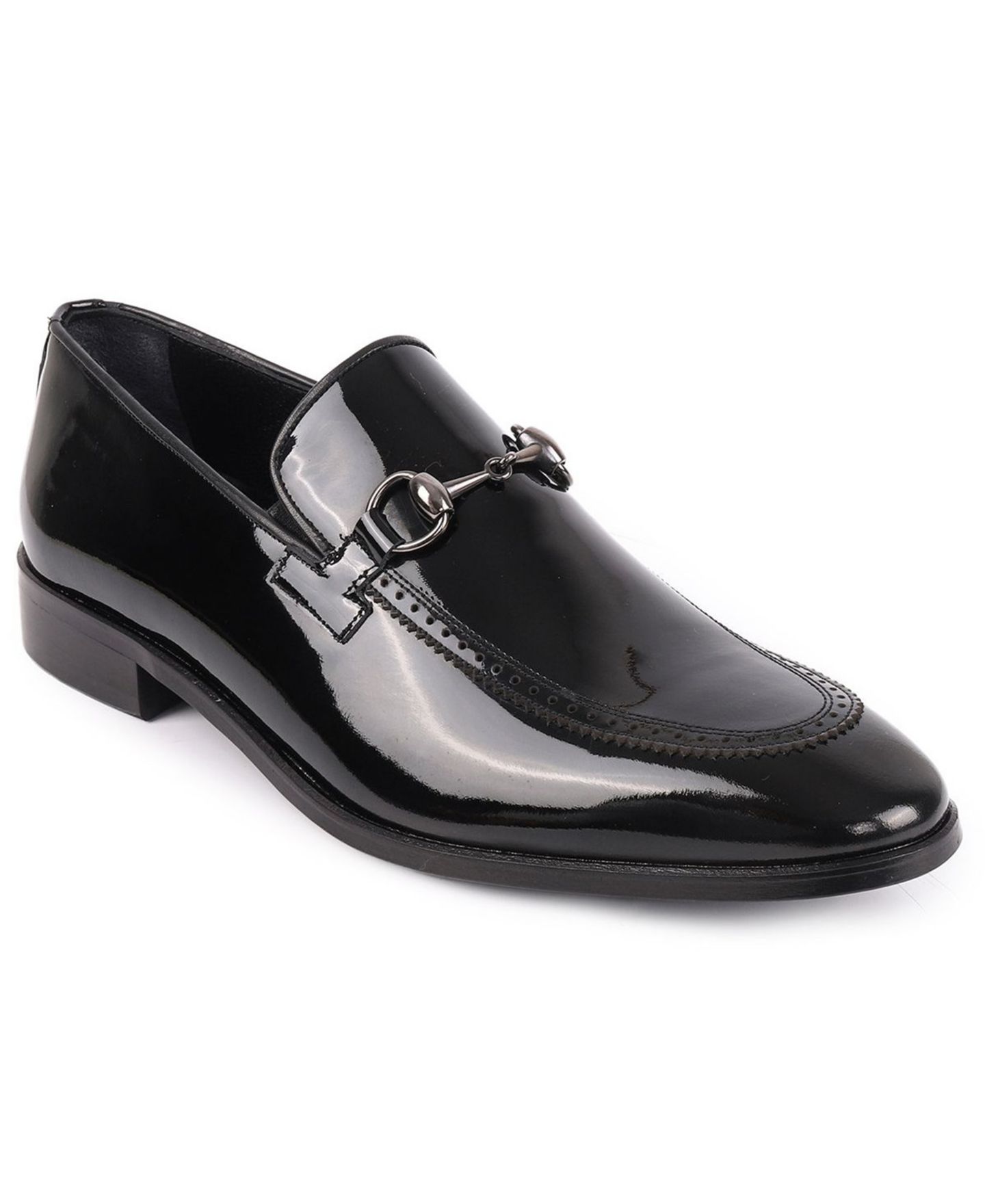 Мужские туфли VELLAPAIS Edroy Horsebit Buckle Slip-On Dress Loafers, цвет: Чёрный — фото 1