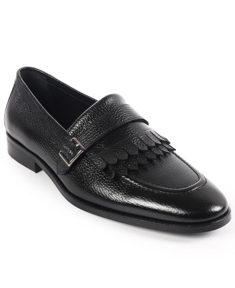 Мужские туфли VELLAPAIS Tortoise Monk Strap Slip-On Dress Loafers, цвет: Чёрный