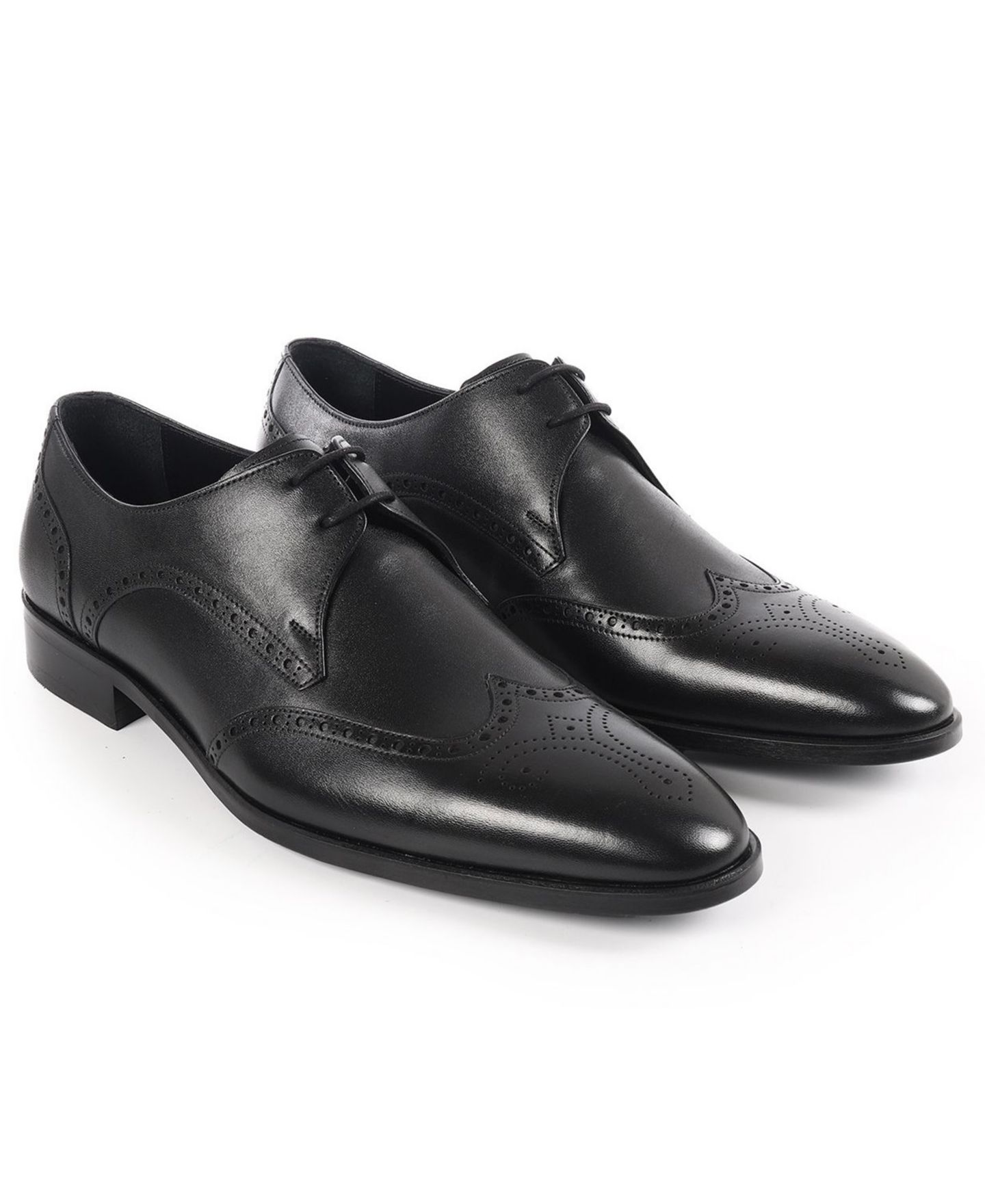 Обувь VELLAPAIS Men's Wingtip Lace-Up Dress Shoes, цвет: Чёрный — фото 5