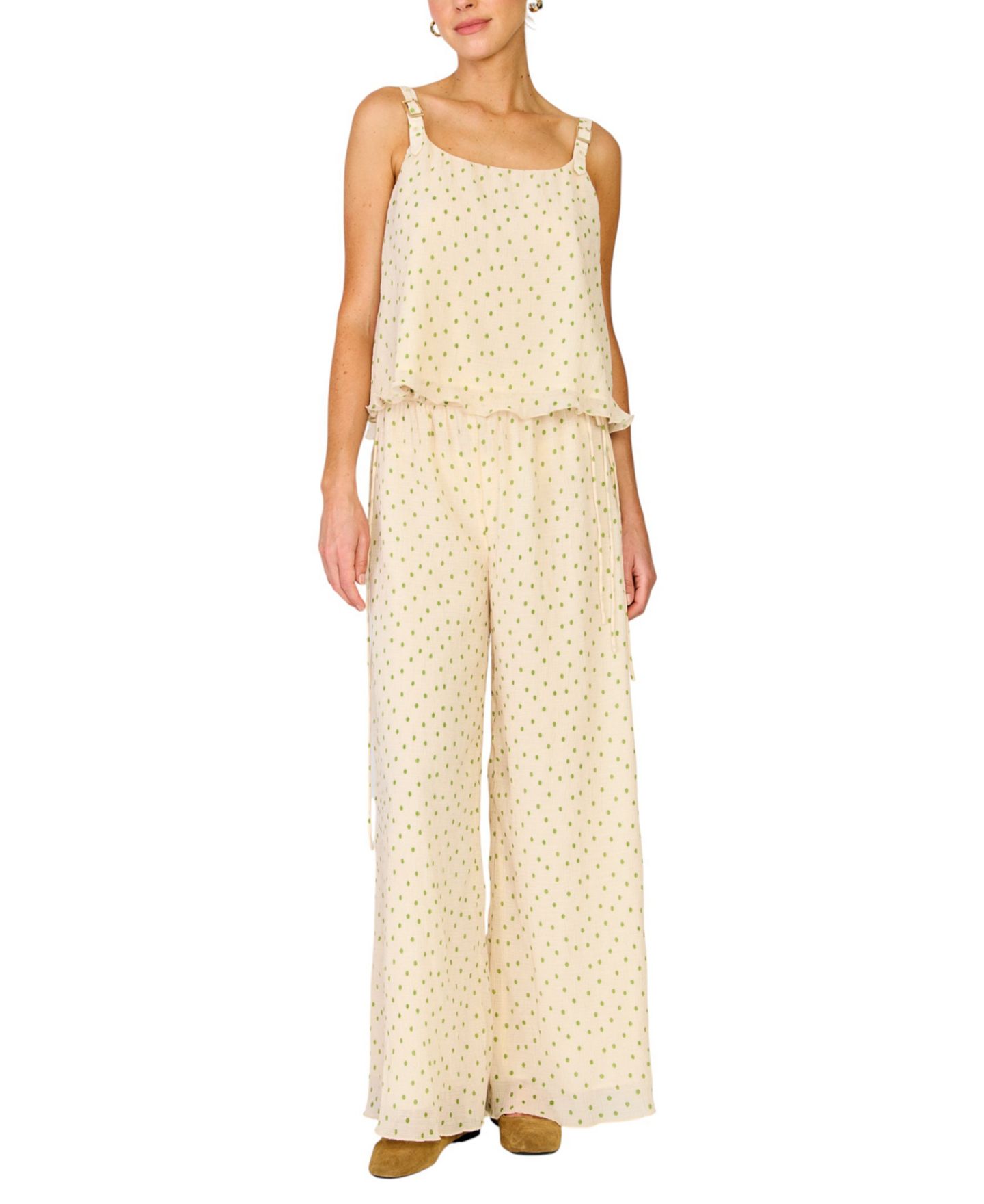 Женский топ Line & Dot Lilou Sleeveless Scoop Neck, цвет: Кремовый разноцветный — фото 1