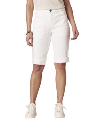Petite Mid-Rise Cargo Bermuda Shorts