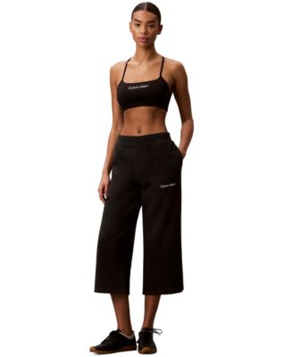 Women's Brushed Cropped Wide-Leg Sweatpants