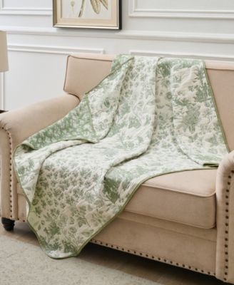 Patchwork Toile Reversible Matelass&eacute; Throw, 50" x 60"