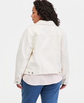 Plus Size Button-Down Original Denim Trucker Jacket