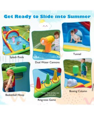 Inflatable Water Slide with Jumping Area & Climbing Wall, 680W Blower Included