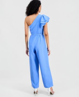 Women's One-Shoulder Ruffle-Sleeve Jumpsuit