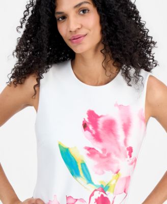 Women's Sleeveless Crewneck Sheath Dress