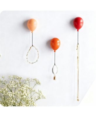 Cute Balloon-Shaped Key Holders, 3-Pack with 3 Installation Options