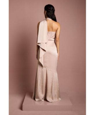 Women's Satin One Shoulder Maxi Dress