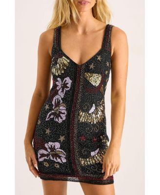 Women's Celestial Beaded Mini Dress