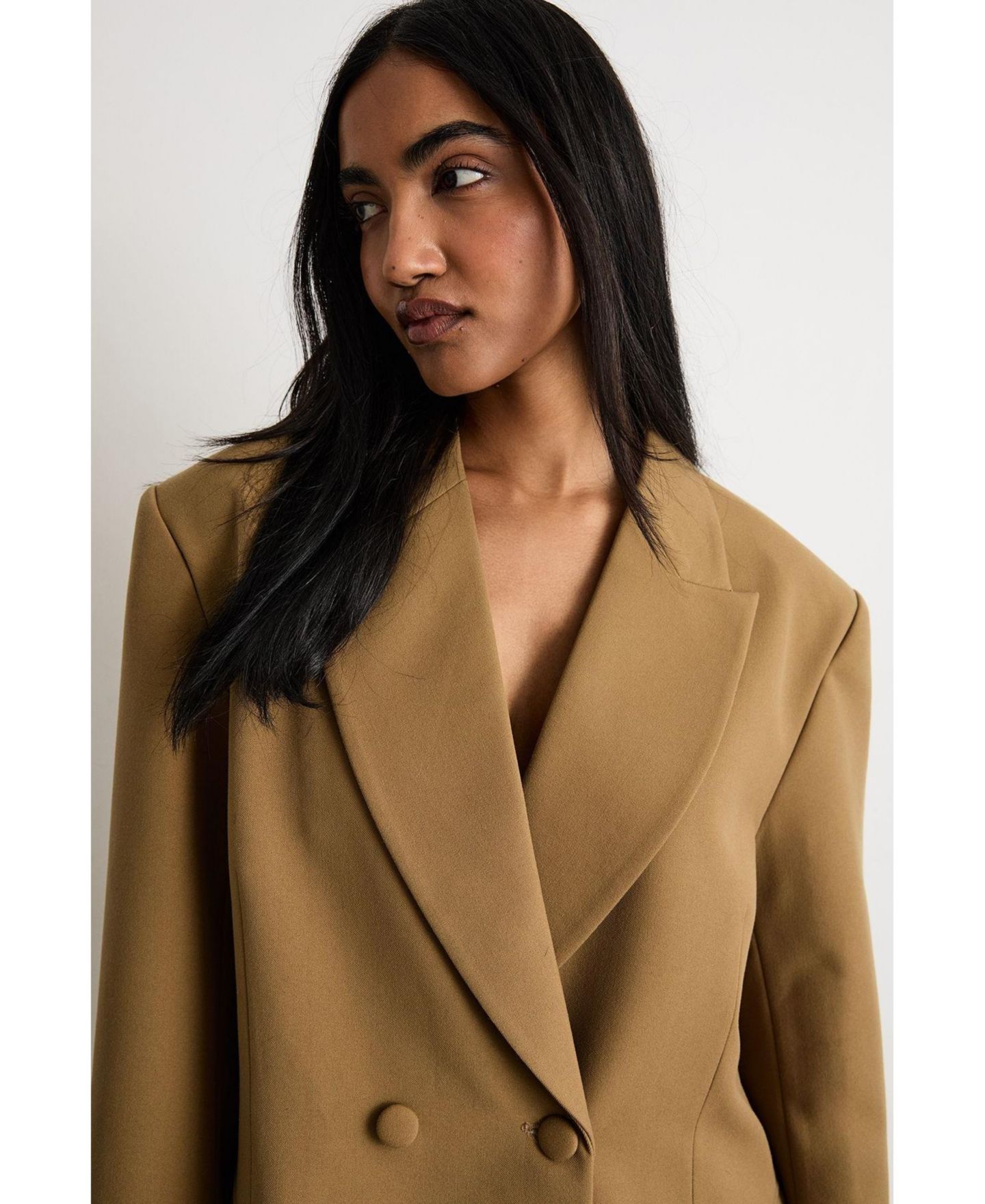 Женский пиджак Warehouse The Premium Oversized Tailored Blazer, цвет: Бежевый — фото 3