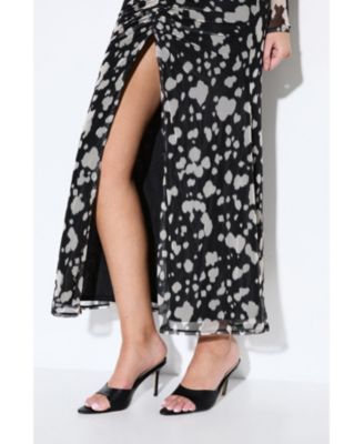 Women's Spot Print Mesh Scarf Dress