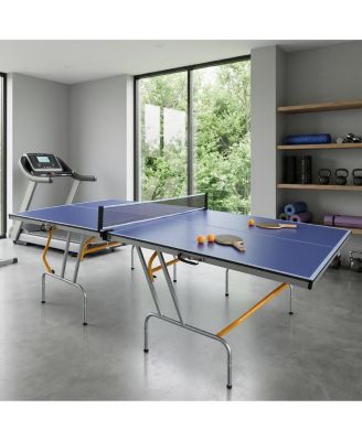 96x48 Inch Mid-Size Table Tennis Table Foldable Ping Pong Set with Net Paddles for Apartment Small Space