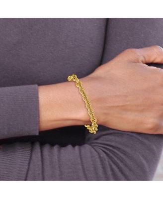 Solid 18k Yellow Gold Italian 7.5 Inch 7mm Large Rolo Link Toggle Bracelet