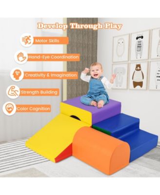 Foam Climb and Crawl Play Set with Soft Blocks for Infants & Toddlers
