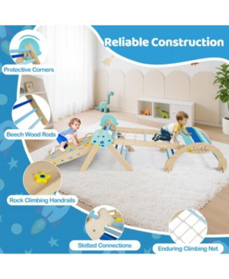 8-in-1 Foldable Triangle Baby Climbing Toys, Astronaut/Unicorn Theme