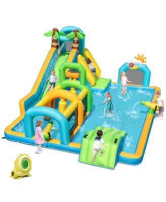Tropical Inflatable Dual Water Slide Aqua Park with 735W Blower Included