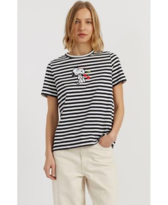 Women's Cotton Snoopy Breton Cherry T-Shirt