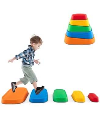 5-Piece Non-Slip Toddler River Stone Stepping Stone Set for Balance & Coordination