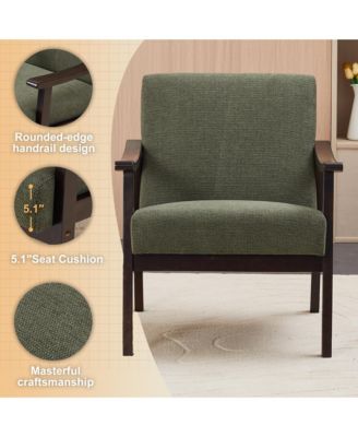 Mid-Century Modern Chair with Solid Wood Frame