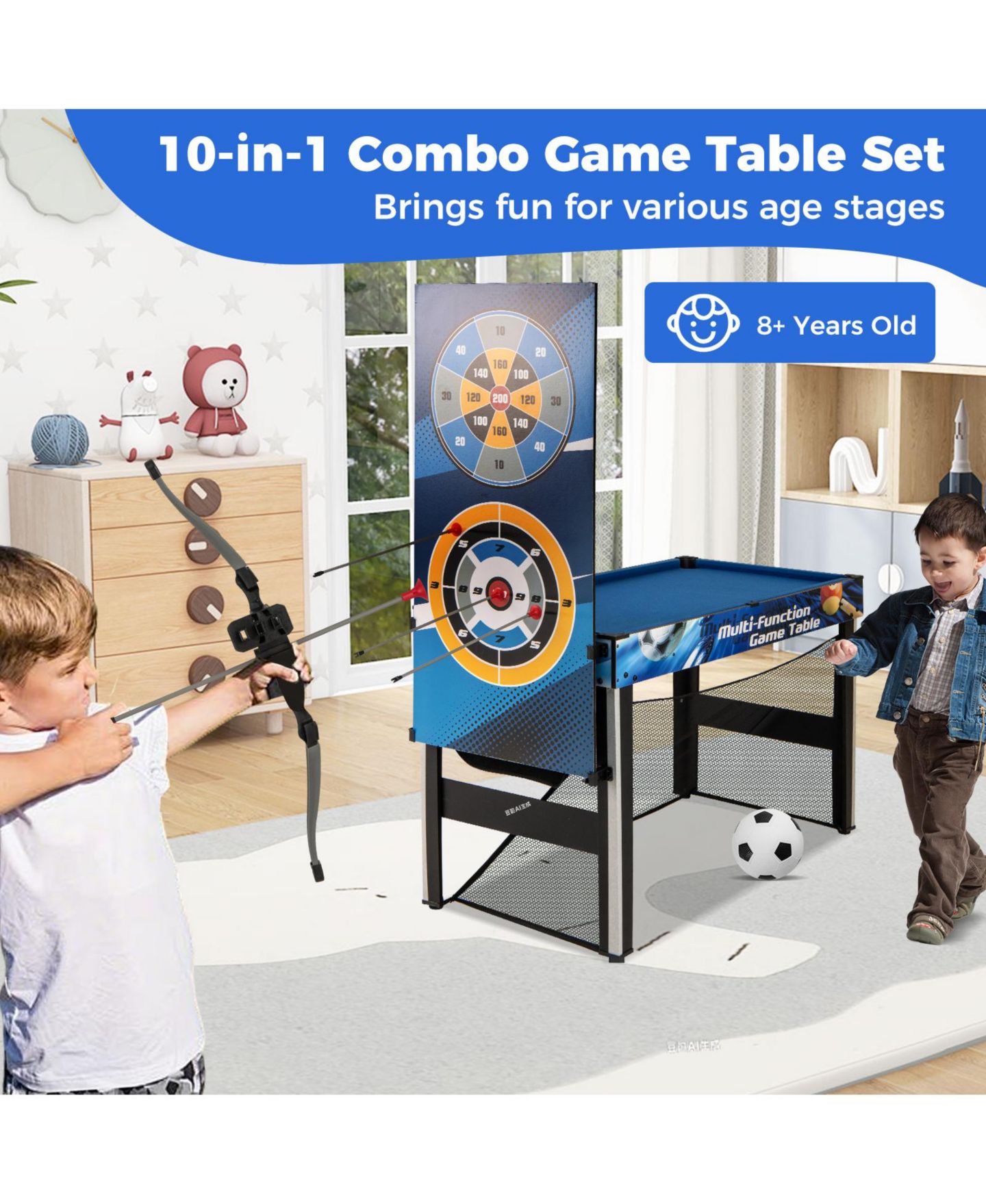 Детская игрушка Mecale 10-in-1 Multi-Game Table, Ages 8+, цвет: Чёрный — фото 3