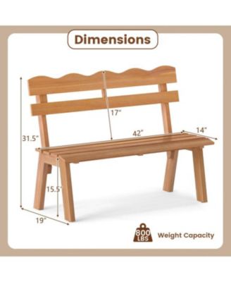 Heavy-Duty 800 lb Capacity Acacia Wood Outdoor Garden Bench