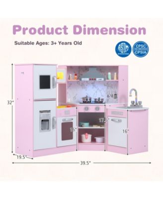Kids Corner Pretend Kitchen Playset with Separate Washing Basin for Role-Playing Fun