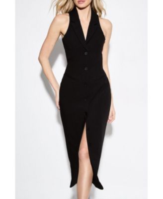 Women's Premium Open Back Waistcoat Midi Dress