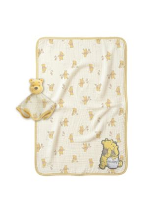 Baby Boys' or Girls' Printed Winnie the Pooh Gauze Blanket