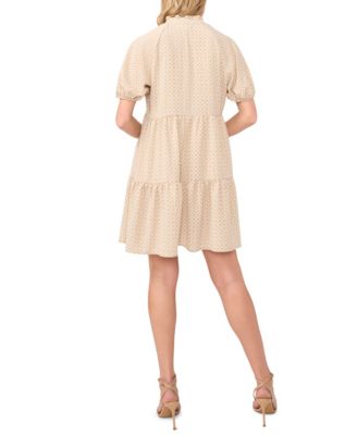 Women's Short-Sleeve V-Neck Babydoll Dress