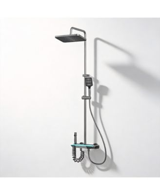 3-Spray Shower Faucet 2.5 GPM with Digital Display, LED Ambient Light, and 3-Mode Hand Shower.