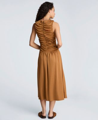 Women's Ruched A-Line Midi Dress