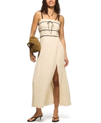 Women's Contrast Piped Square Neck Dress