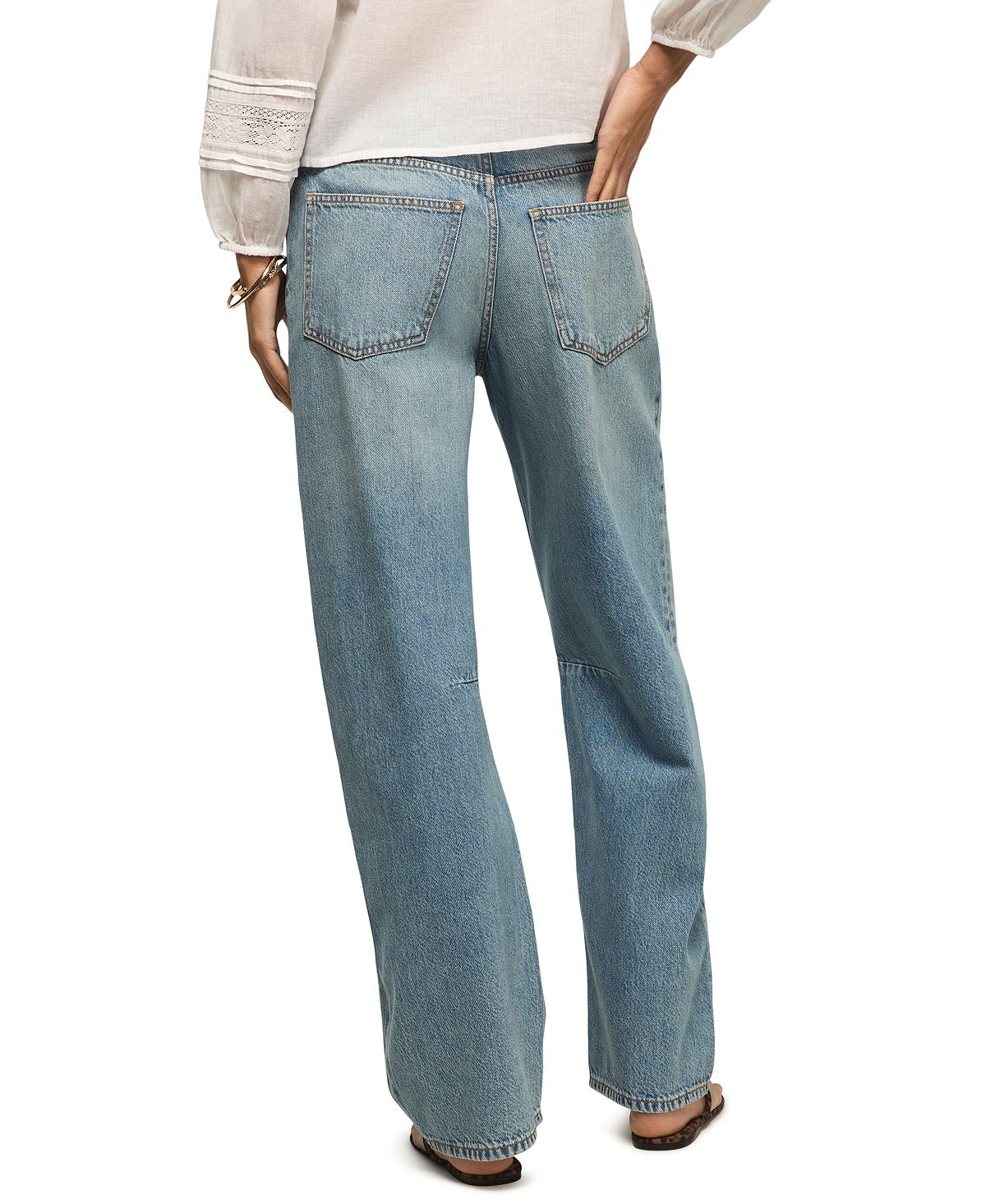 Lucky Brand Women's Cotton Barrel Wide-Leg Mid-Rise Jeans view 6 — MAYCSS fashion products