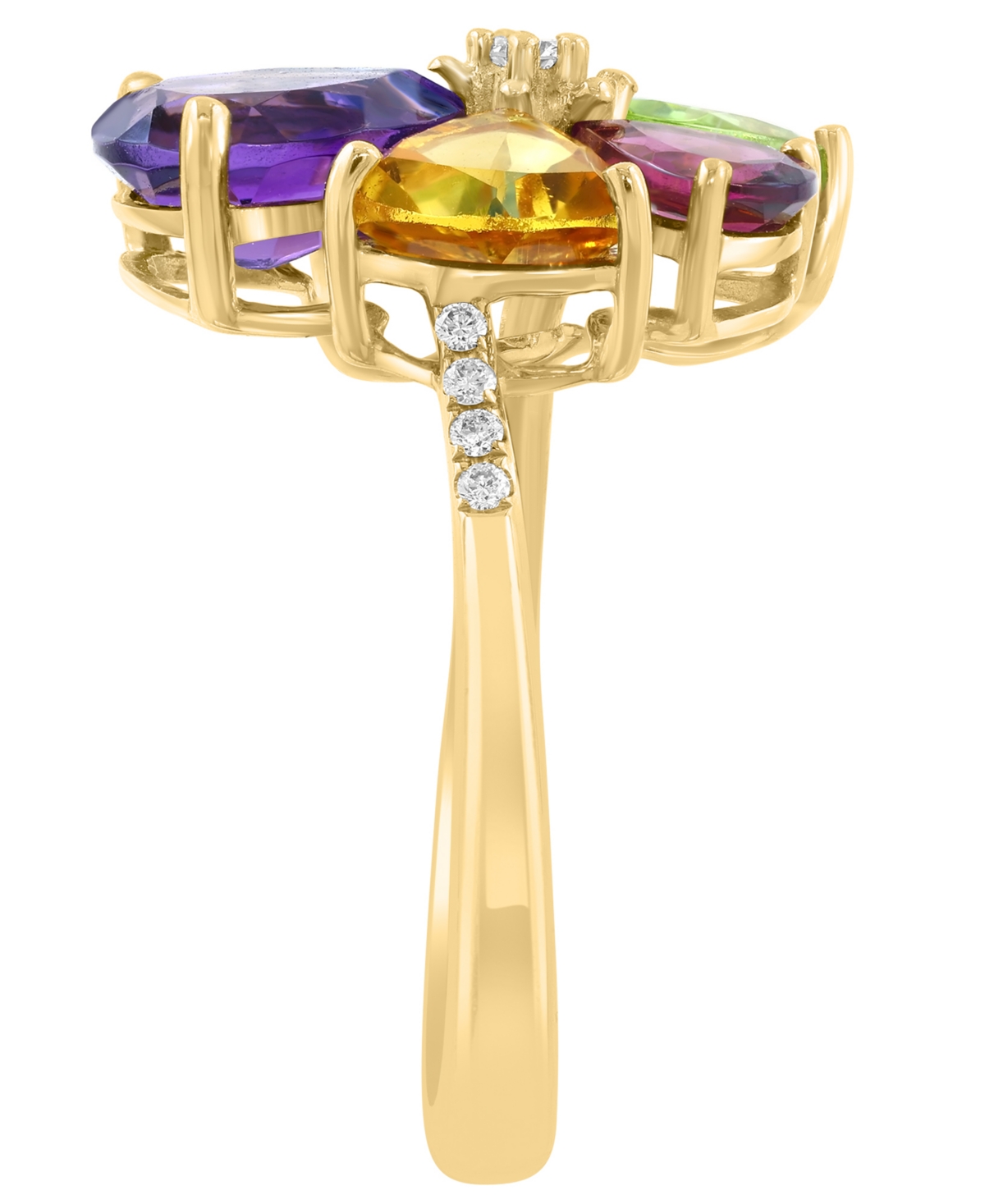 Effy Collection Multi-Gemstone (3-5/8 ct. t.w.) and Diamond (1/10 ct. t.w.) Ring in 14k Yellow Gold