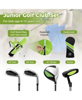 Junior Complete Golf Club Set with Rain Hood, Right Hand, Ages 8-10