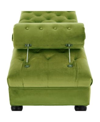 Modern Velvet Ottoman Bench, Comfy Upholstered Footstool with 2 Detachable Pillows, Bedroom End of Bed Bench for Living Room, Entryway