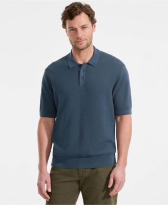Men's Short Sleeve Fine Gauge Sweater Polo