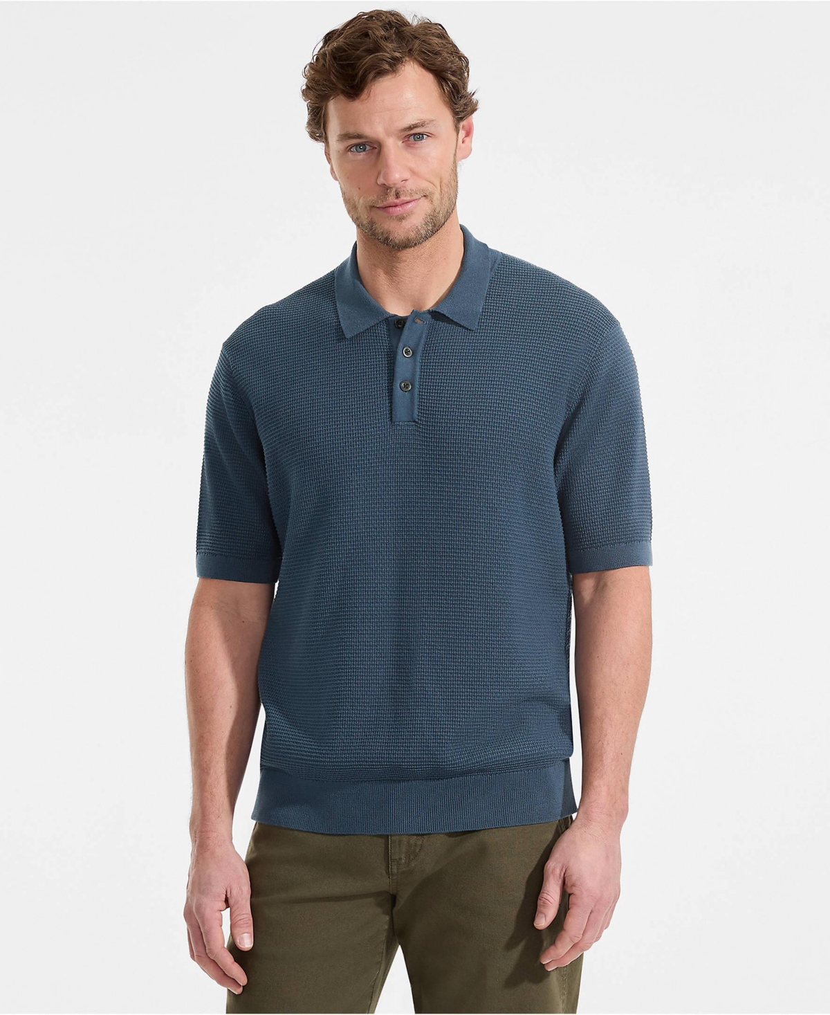 Lands' End Men's Short Sleeve Fine Gauge Sweater Polo