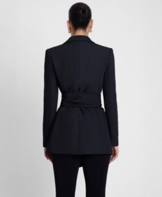 Women's Classic Column Tailored Belted Blazer