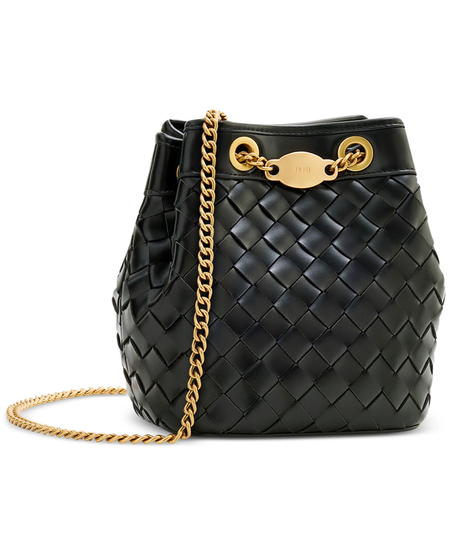 Женская сумка JW PEI Yara Hand-Woven Bucket Handbag, цвет: Чёрный — фото 3