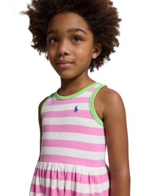 Girls' 2T-6X Striped Cotton Jersey Dress