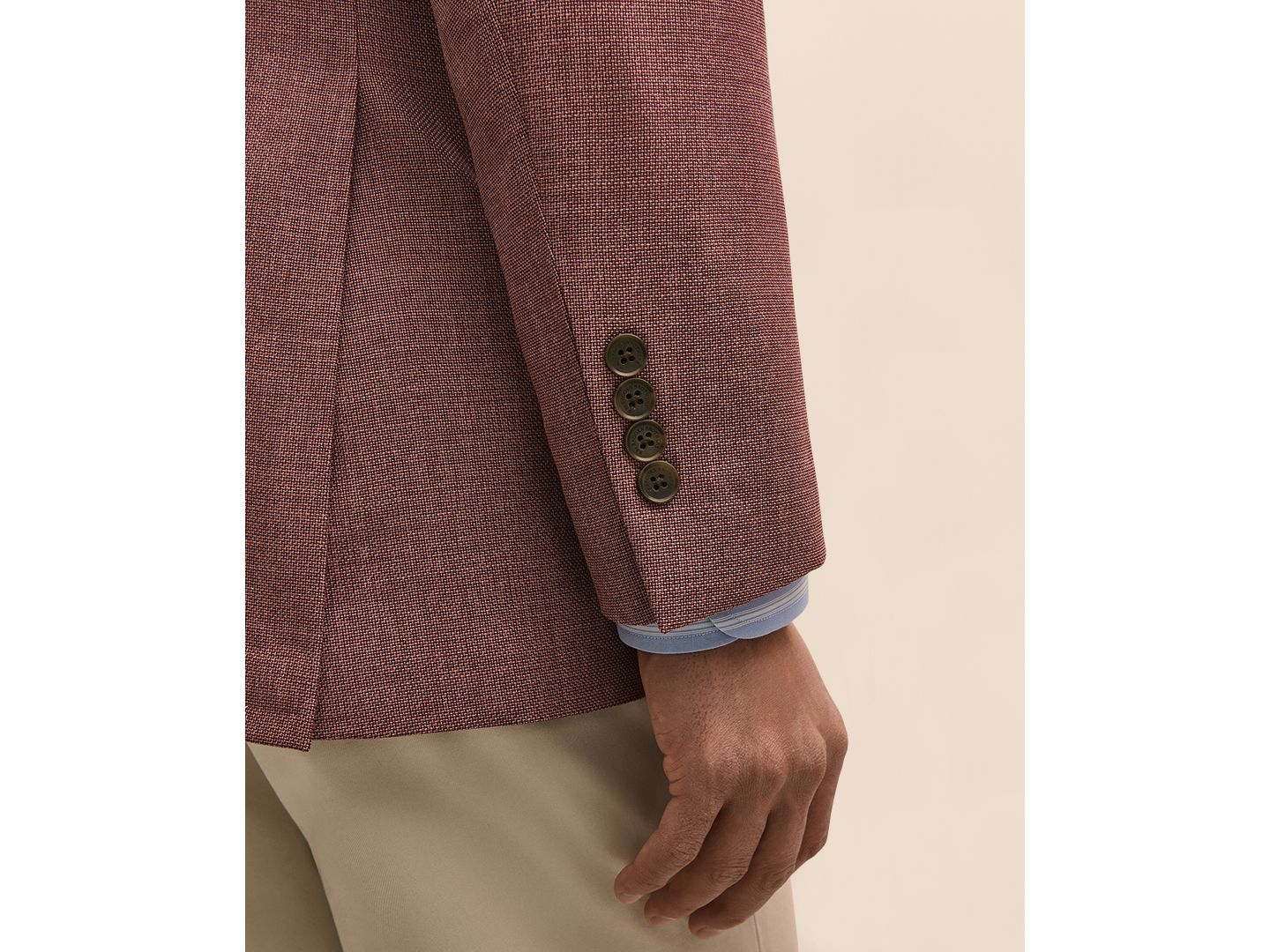 Мужские пиджаки B By Brooks Brothers Notch Lapel Collar Blazer, цвет: Тёмный красный — фото 4