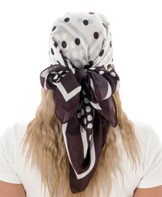 Satin Polka Dot Square Scarf