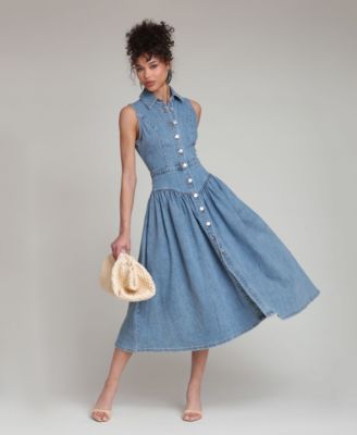 Women's Spread Collar Midi Dress