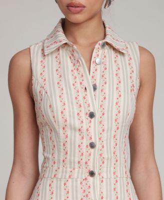 Women's Spread Collar Midi Dress