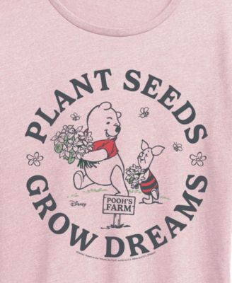 Plus Size Winnie The Pooh Farm Plant Seeds Short-Sleeve Graphic T-Shirt