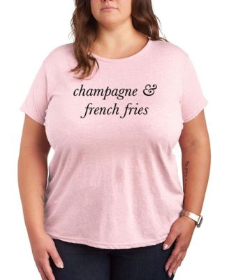Plus Size Instant Message Champagne and French Fries Short-Sleeve Graphic T-Shirt