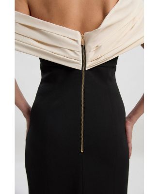 Women's Tailored Taffeta Sleeve Maxi Dress